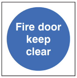 Fire Door Keep Clear Signs 100mm x 100mm